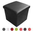 style home Sitzhocker mit Stauraum faltbar Schwarz Kunstleder Bild 2