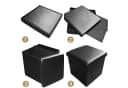style home Sitzhocker mit Stauraum faltbar Schwarz Kunstleder Bild 5