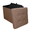 style home Sitzhocker mit Stauraum Braun Leinen faltbar Bild 1
