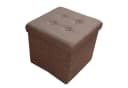 style home Sitzhocker mit Stauraum Braun Leinen faltbar Bild 2