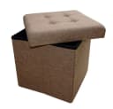 style home Sitzhocker mit Stauraum Braun Leinen faltbar Bild 3