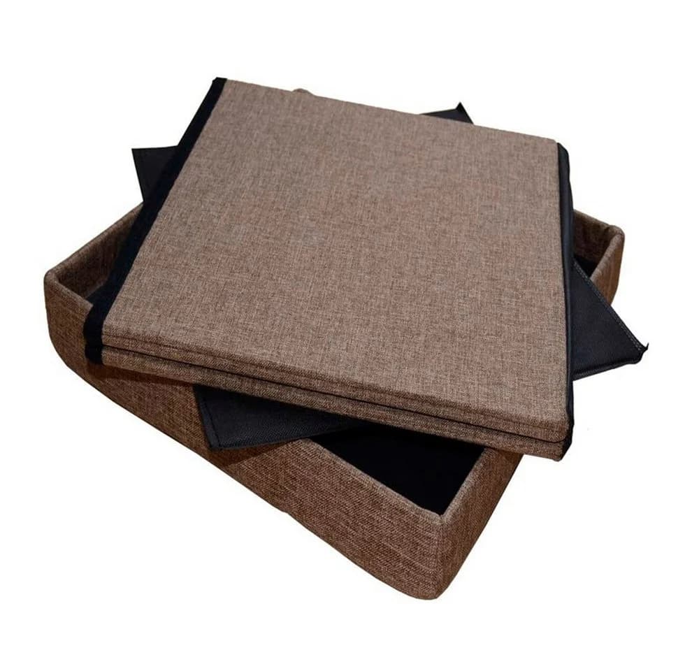 style home Sitzhocker mit Stauraum Braun Leinen faltbar - Bild 4