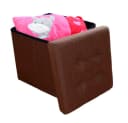 style home Sitzhocker mit Stauraum faltbar Leinen Dunkelbraun Bild 1