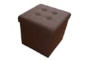 style home Sitzhocker mit Stauraum faltbar Leinen Dunkelbraun Bild 2