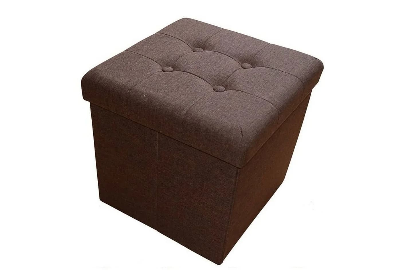 style home Sitzhocker mit Stauraum faltbar Leinen Dunkelbraun - Bild 2