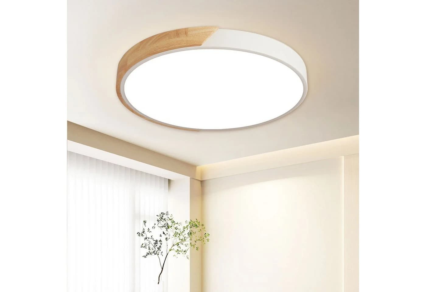 style home LED Deckenleuchte Holz Dimmbar mit Fernbedienung 36W - Bild 2