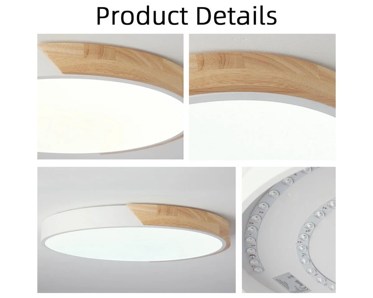 style home LED Deckenleuchte Holz Dimmbar mit Fernbedienung 36W - Bild 4