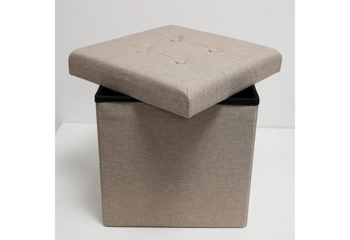 style home Sitzhocker mit Stauraum Grau Leinen faltbar - Bild 5