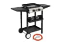 LALAHO Gasgrill Grillwagen 2 Brenner Schwarz Edelstahl Bild 2