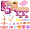LA CUTE Spielküche Einhorn Teeservice Kinder 41-teilig inkl. Koffer Bild 1