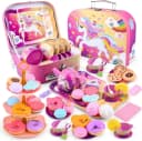 LA CUTE Spielküche Einhorn Teeservice Kinder 41-teilig inkl. Koffer Bild 2