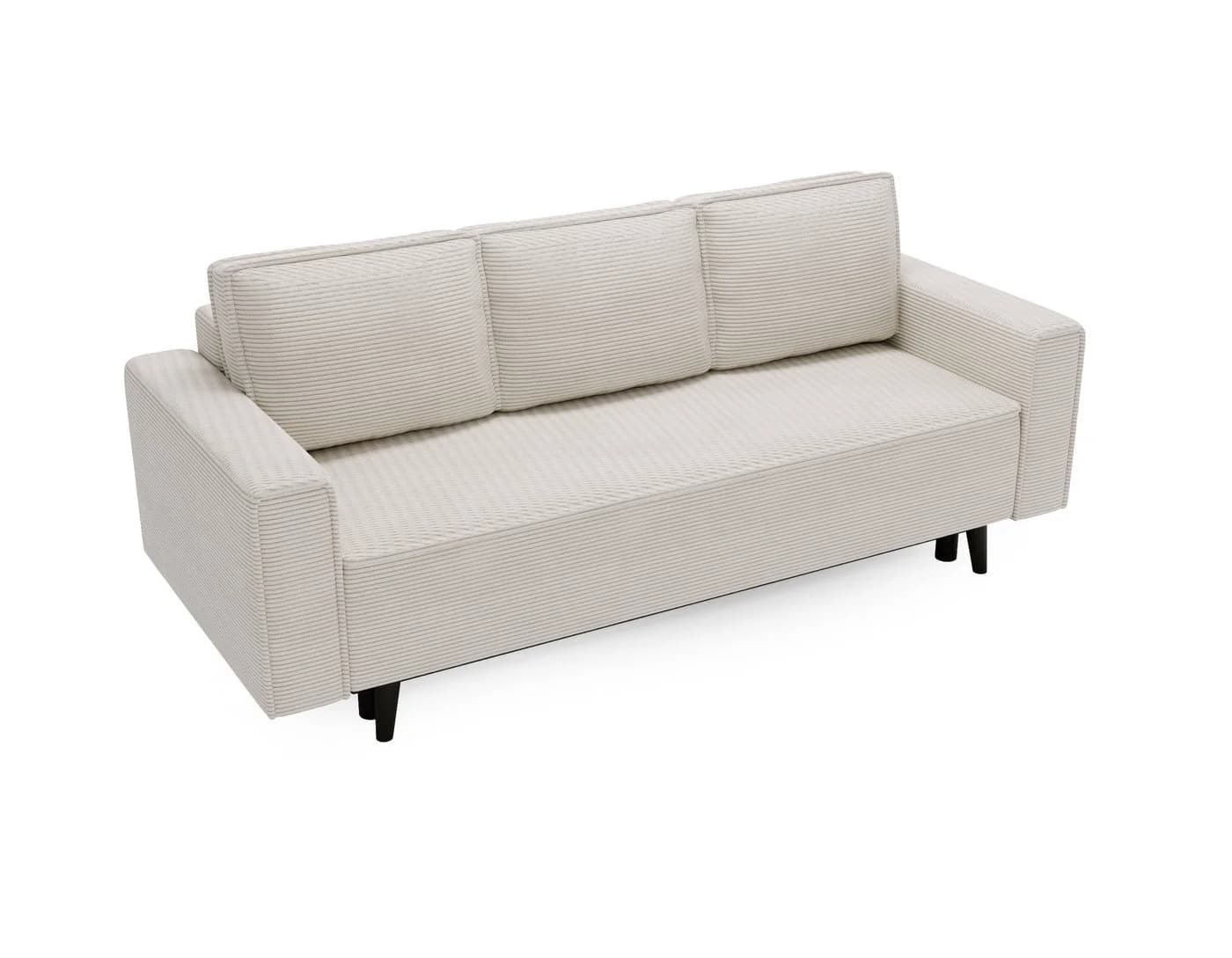 Goldstoff Schlafsofa Cordstoff LUX 225 cm mit Schlaffunktion und Bettkasten