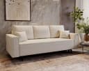 Goldstoff Schlafsofa Cordstoff LUX 225 cm mit Schlaffunktion und Bettkasten Bild 2