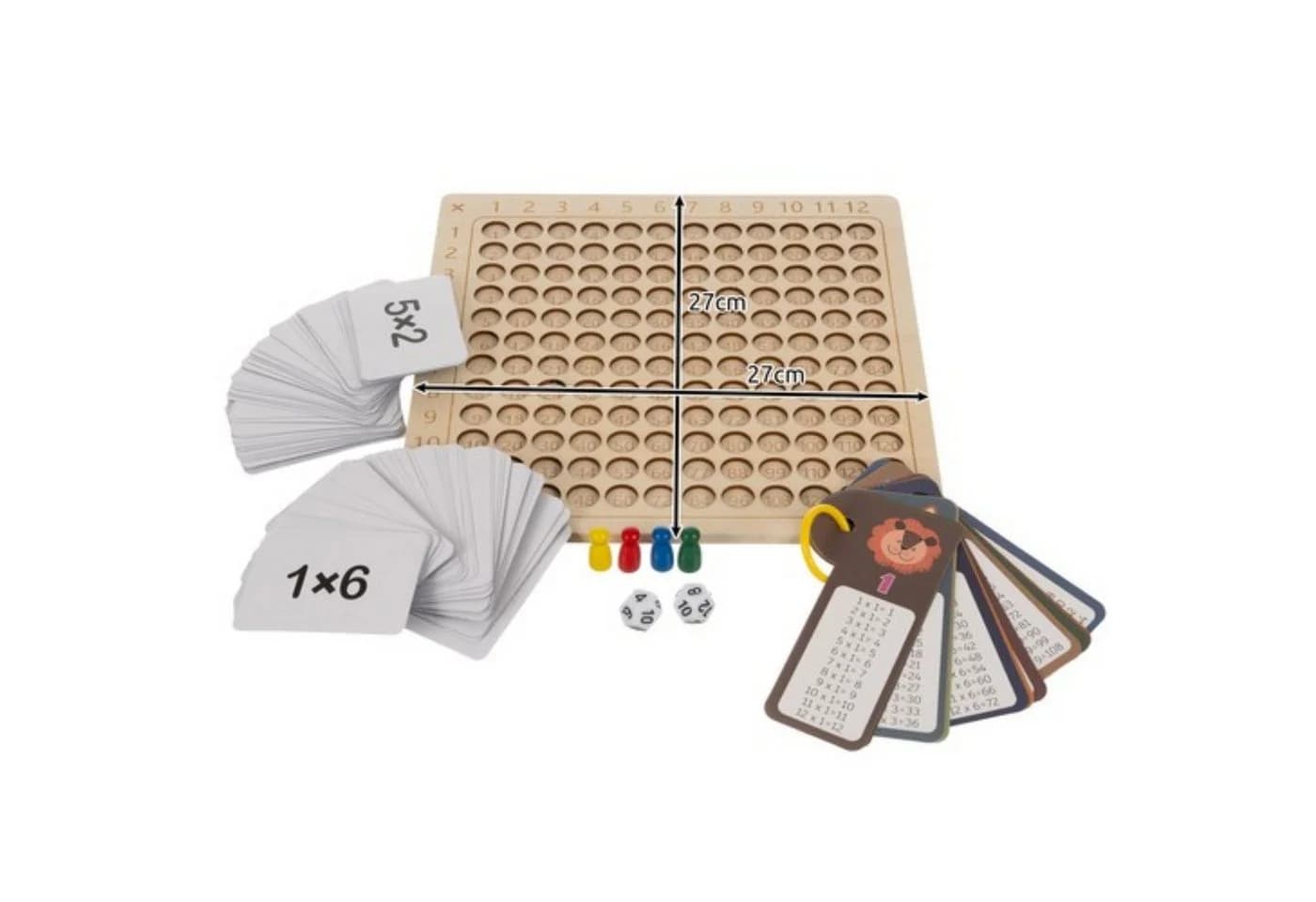 KRUZZEL Einmaleins-Brettspiel Holz 12x12 Set mit 144 Karten - Bild 3
