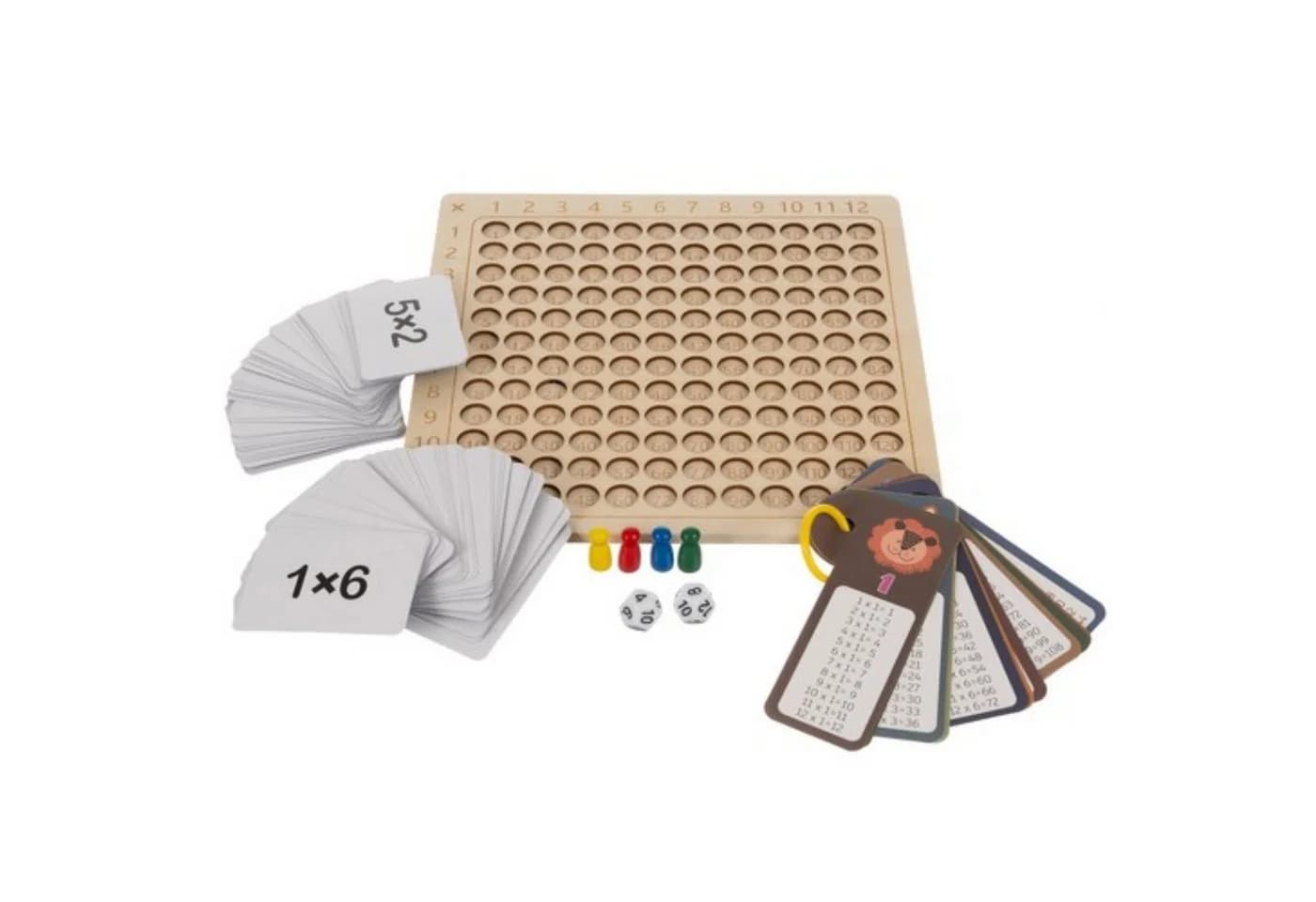 KRUZZEL Einmaleins-Brettspiel Holz 12x12 Set mit 144 Karten - Bild 4