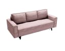 Goldstoff Schlafsofa LUX 225 cm mit Schlaffunktion und Bettkasten Rosa Cord Bild 1
