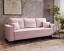 Goldstoff Schlafsofa LUX 225 cm mit Schlaffunktion und Bettkasten Rosa Cord Bild 2