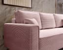 Goldstoff Schlafsofa LUX 225 cm mit Schlaffunktion und Bettkasten Rosa Cord Bild 5