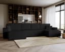 Goldstoff Amalia U-Ecksofa Cord Beige mit Schlaffunktion & Bettkasten Bild 2