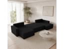 Goldstoff Amalia U-Ecksofa Cord Beige mit Schlaffunktion & Bettkasten Bild 3