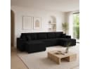 Goldstoff Amalia U-Ecksofa Cord Beige mit Schlaffunktion & Bettkasten Bild 4