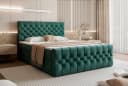 Goldstoff Boxspringbett TAURIEL mit Stauraum und Matratze in Grün Velvet Bild 2