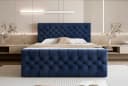 Goldstoff Boxspringbett TAURIEL Dunkelblau Velvet mit Stauraum Bild 1