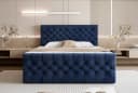 Goldstoff Boxspringbett TAURIEL Dunkelblau Velvet mit Stauraum Bild 2