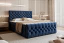 Goldstoff Boxspringbett TAURIEL Dunkelblau Velvet mit Stauraum Bild 4