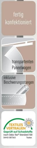 Gardinenbox Schiebegardine 2er-Set Klettband Creme-Grau Lasercut Bild 4