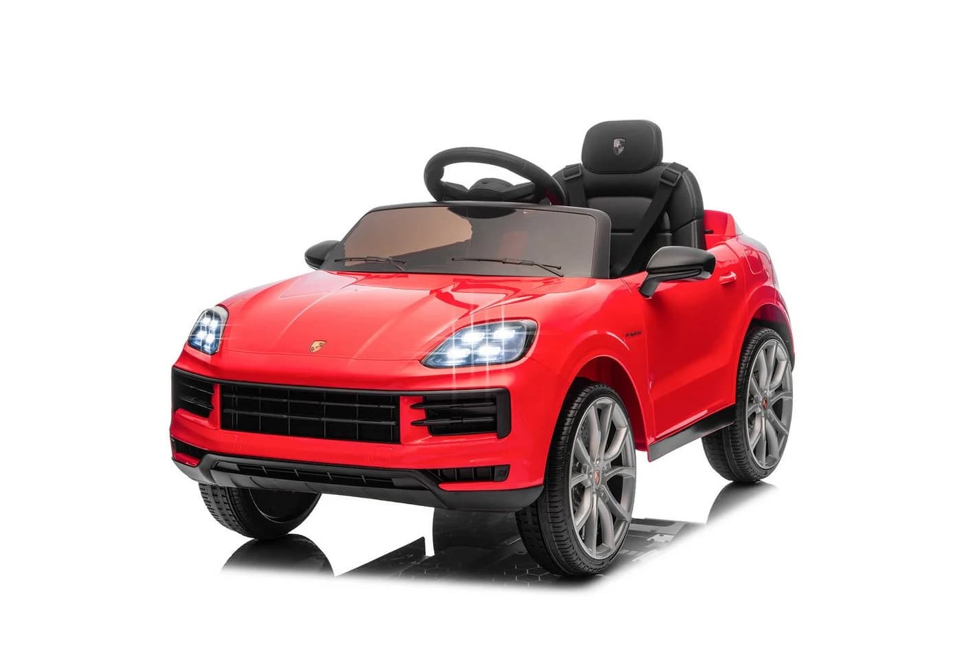 LALAHO Elektro-Kinderauto Porsche Cayenne Geländewagen Fernsteuerung 2,4G MP3 Musik Hupe LED-Leuchten - Bild 2