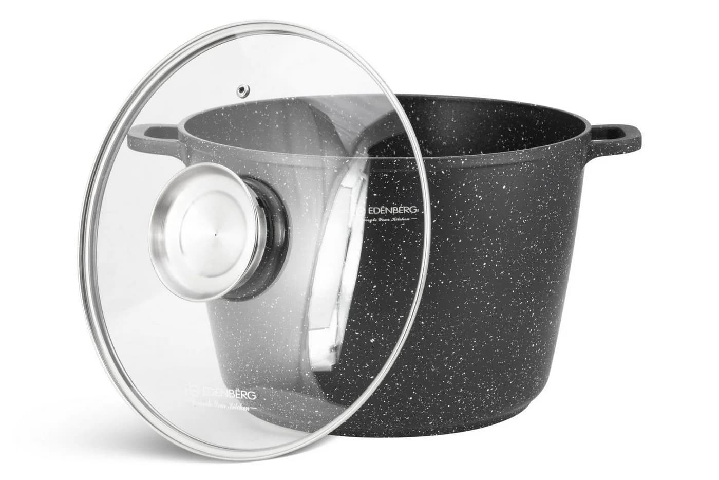 Edenberg Kochtopf 10L Suppentopf Keramikbeschichtung Aluminiumguss Schwarz