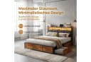 ADWOLT Polsterbett Braun mit LED Beleuchtung und 4 Schubladen Bild 5