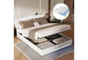 ADWOLT Polsterbett 160x200 mit LED, Ladefunktion & Bettkasten Beige Bild 2