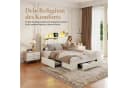 ADWOLT Polsterbett Beige mit LED, Stauraum & USB Bild 3