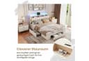 ADWOLT Polsterbett Beige mit LED, Stauraum & USB Bild 5