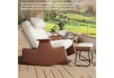 FUROKOY Schaukelstuhl Relaxsessel mit Hocker Cord Beige Bild 5