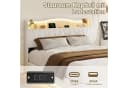 ADWOLT Polsterbett Beige Samt mit LED Licht und Ladefunktion Bild 1