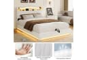 ADWOLT Polsterbett Beige Samt mit LED Licht und Ladefunktion Bild 5