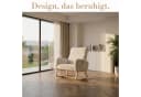 BELUPAI Schaukelstuhl Beige Teddystoff mit Massivholzfüßen Bild 5