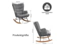 BELUPAI Schaukelstuhl Dunkelgrau mit Massivholzfüßen Bild 1