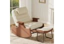 BELUPAI Schaukelstuhl mit Hocker Beige 3-stufig verstellbar Bild 2