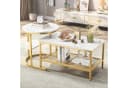BELUPAI Couchtisch 2in1 Beistelltisch Set Marmoroptik Weiß-Gold Bild 2