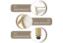 BELUPAI Couchtisch 2in1 Beistelltisch Set Marmoroptik Weiß-Gold Bild 4
