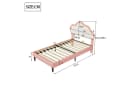 zebery Polsterbett 90x200 mit LED Licht Wolken-Kopfteil Weiß-Rosa Bild 1