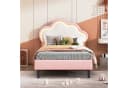 zebery Polsterbett 90x200 mit LED Licht Wolken-Kopfteil Weiß-Rosa Bild 5