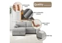 BELUPAI Ecksofa Grau Cord mit ergonomischer Rückenlehne Bild 4