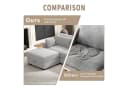BELUPAI Ecksofa Grau Cord mit ergonomischer Rückenlehne Bild 5
