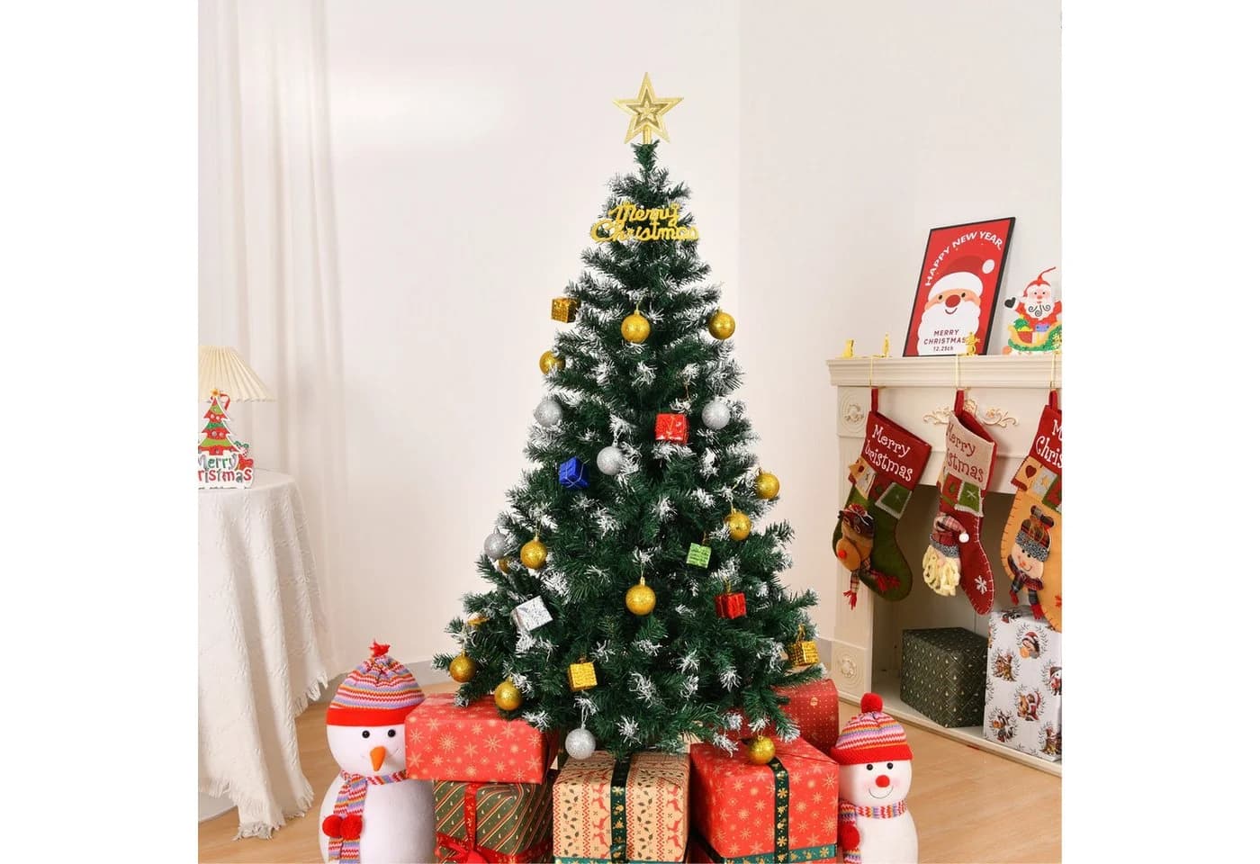 LALAHO Künstlicher Weihnachtsbaum 120 cm mit 300 Spitzen PVC