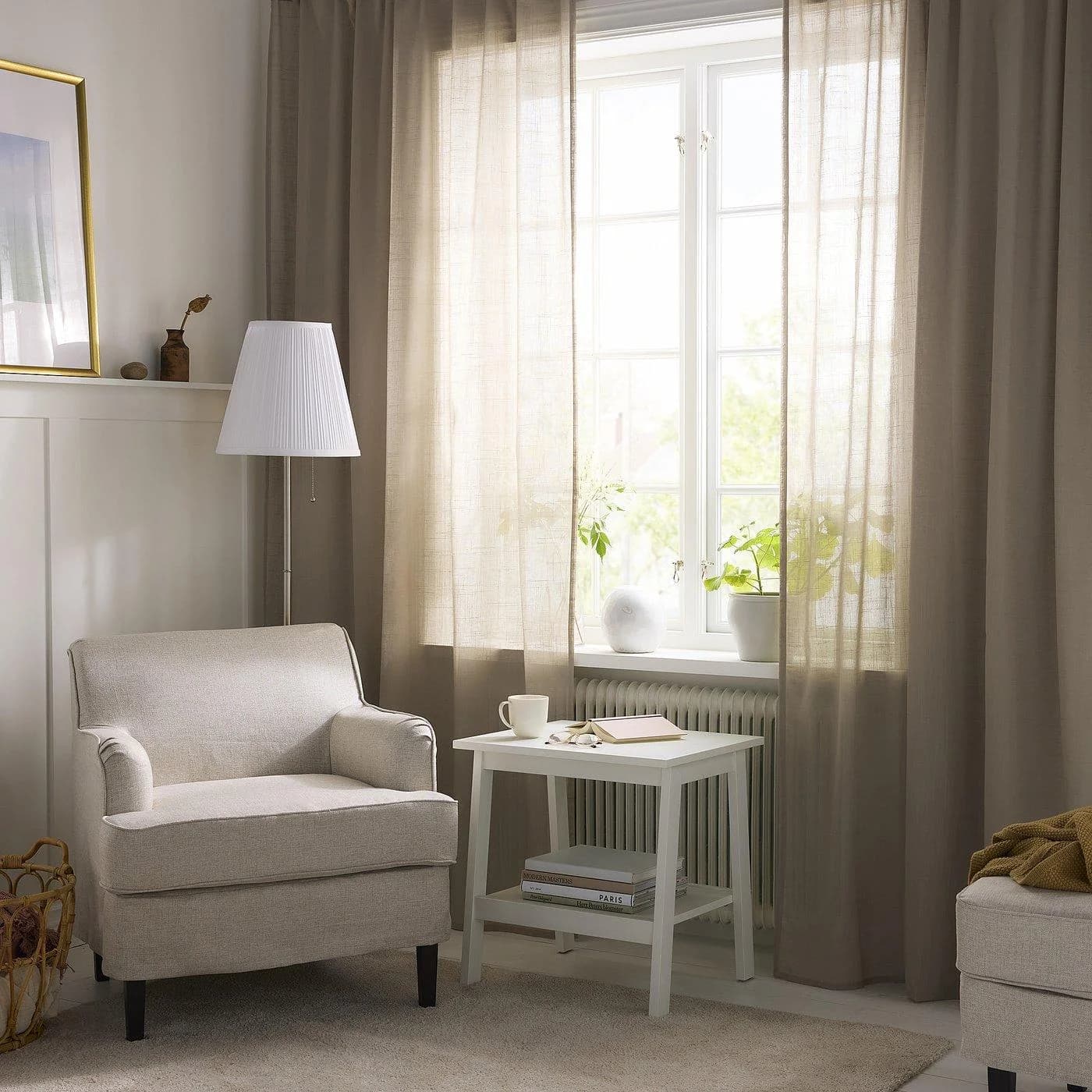 IKEA SILVERLÖNN Gardinenstore Paar Beige 100% Baumwolle